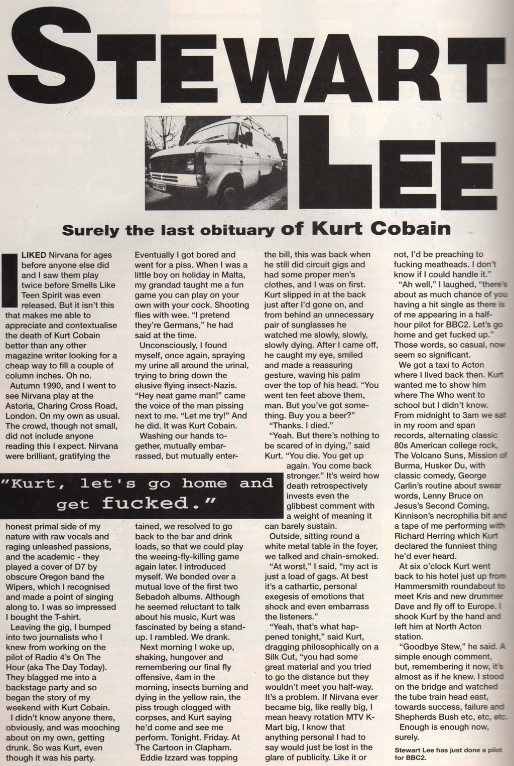 Surely the last obituary of Kurt Cobain