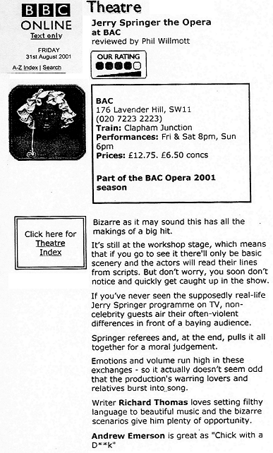 Jerry Springer: The Opera ★★★★