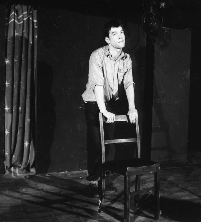 October 1987, Oxford - Stewart Lee talks to an empty chair in an act developed for his 1985 school comedy review 